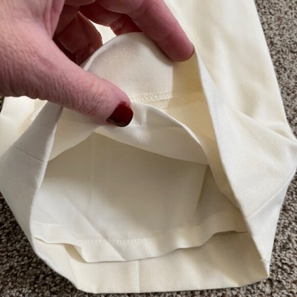 TALBOTS Ivory Cream Wide Leg Stretch Trouser Pants Sz 4 - Picture 11 of 11